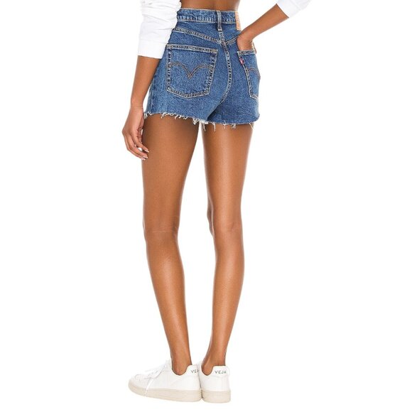 Levi’s Ribcage Shorts in Charleston Erosion 26 Womens Denim Jeans - Picture 2 of 14